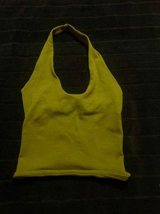 Top halter verde oliva