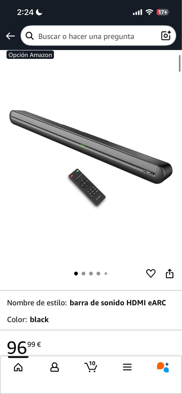 Barra de sonido HDMI eARC negra