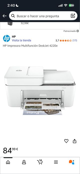 HP Impresora Multifunción DeskJet 4220e