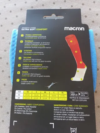 Calcetines Macron Fútbol Talla M Azul