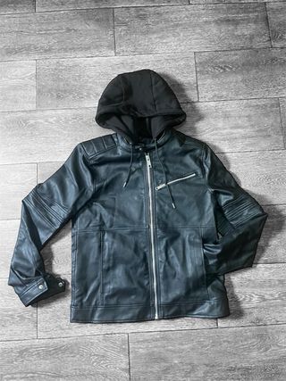 Chaqueta Biker Imitación Cuero L Negra