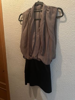 Vestido mujer negro y gris