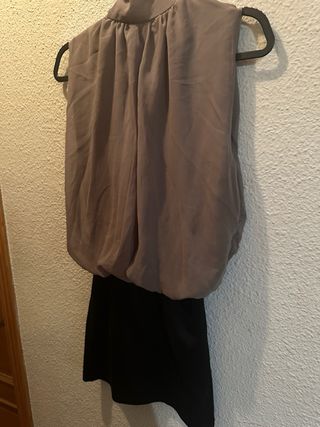 Vestido mujer negro y gris