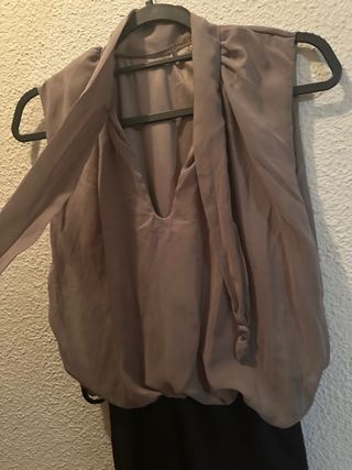 Vestido mujer negro y gris