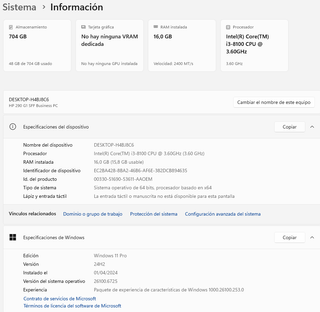 HP 290 G1 MT – 16 GB RAM + SSD 500 GB + M.2 256 GB