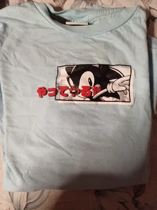 Camiseta Sonic Anime Azul