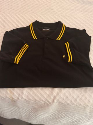 Polo Boxer Barcelona Negro Rayas Amarillas