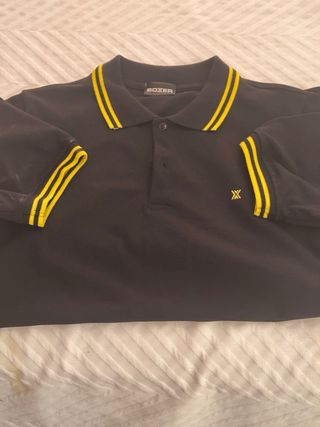 Polo Boxer Barcelona Negro Rayas Amarillas