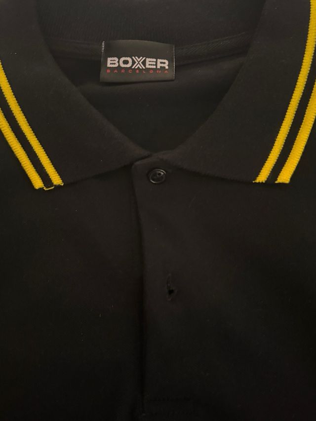Polo Boxer Barcelona Negro Rayas Amarillas