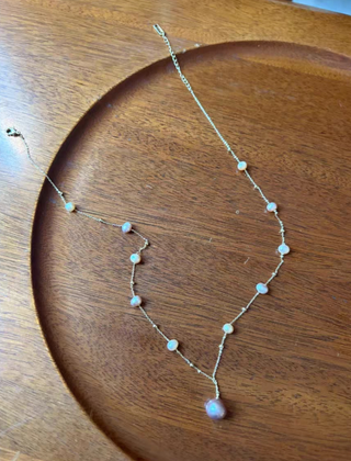 Collar de perlas oro y rosa