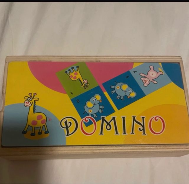 Domino infantil madera animales