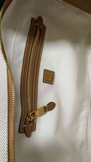 Bolso Miu Miu Lona Beige y Marrón