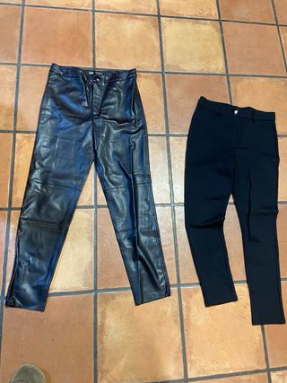 Pantaloni e leggings Zara effetto pelle Taglia L