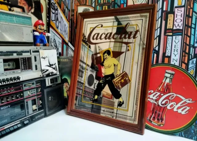 Espejo Cacaolat Vintage Marco Madera