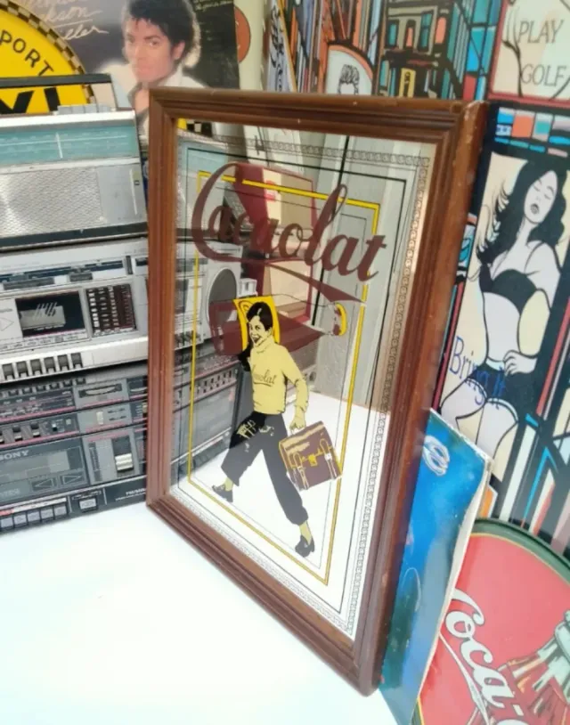 Espejo Cacaolat Vintage Marco Madera