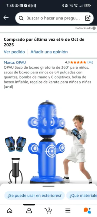 Saco de boxeo giratorio QPAU 360° niños
