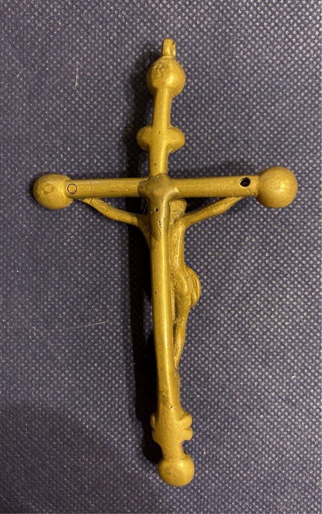 Crocifisso antico in bronzo massiccio