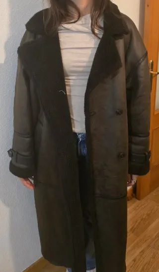 Abrigo polipiel y borrego  talla L