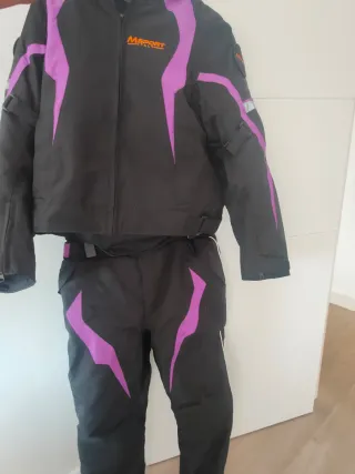 Traje Moto S-M Negro/Morado