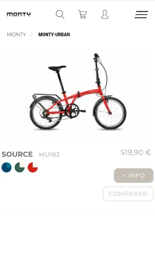 OFERTAS RAZONABLES Bicicleta Monty Roja. Manillar