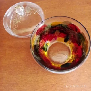 Portagioie in vetro decorato