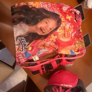 Pack Protecciones y Casco Btwin Rosa