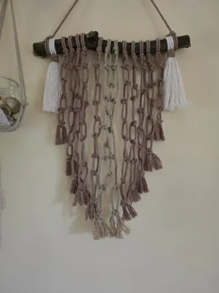 Tapiz de pared Macramè Nórdico Boho Beige Cacao