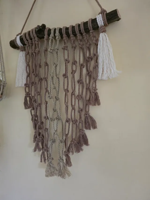 Tapiz de pared Macramè Nórdico Boho Beige Cacao
