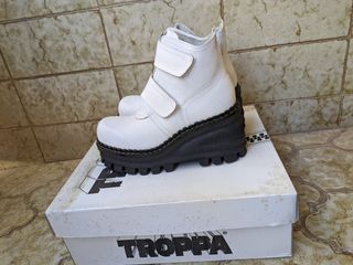 Botas piel blancas vintage talla 37