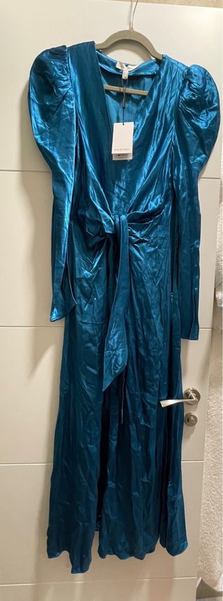 Vestido fiesta satén azul Pedro del hierro