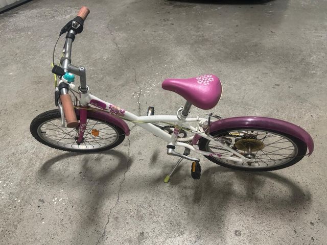 Bicicleta 20” infantil rosa y blanca