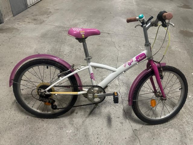 Bicicleta 20” infantil rosa y blanca