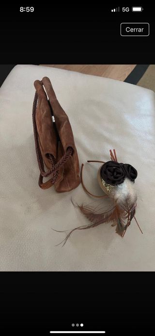 Bolso de ante Furla marrón