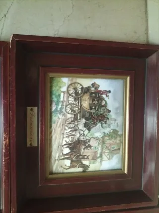 4 Cuadros pequeños Estaciones  años Vintage Madera