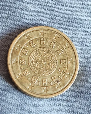 Moneda 50 céntimos Portugal con errores