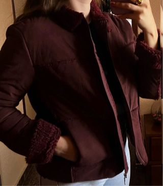 Chaqueta borrego burdeos