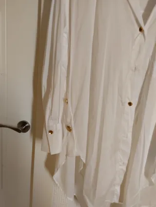 Camisa Zara Blanca Asimétrica Talla Única