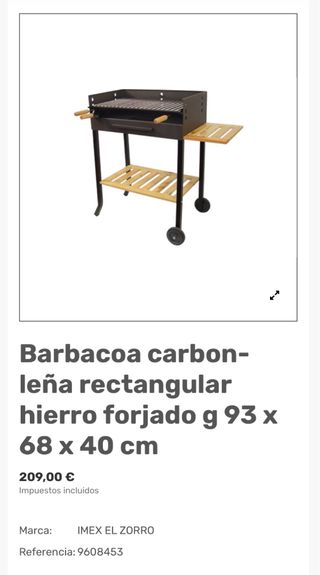 Barbacoa Rectangular Hierro Forjado