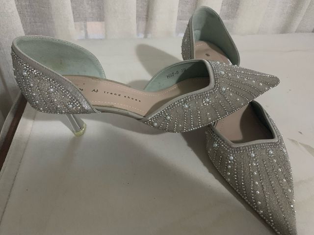 Zapatos de fiesta plateados talla 39