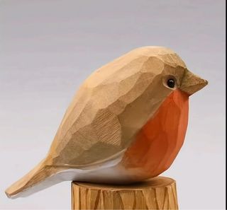 Pajarito de madera tallada