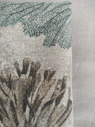 Tela loneta diseño estrellas y corales turquesa