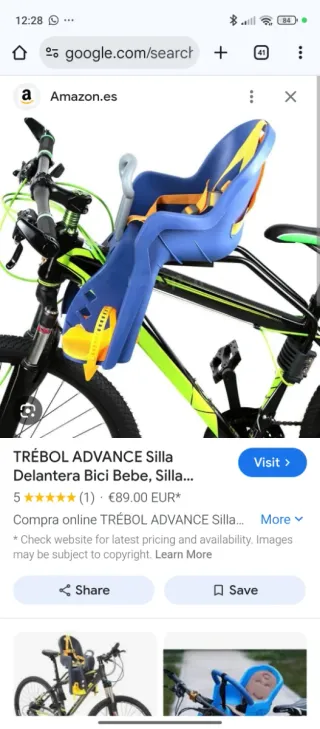 Silla delantera bici EOTM Junior para bicicleta