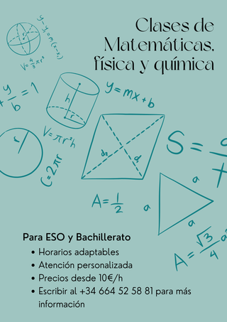 Clases particulares matemáticas, física y química