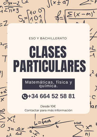Clases particulares matemáticas, física y química.