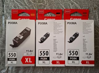 Confezione da 3 cartucce d'inchiostro Canon 550 PGBK XL