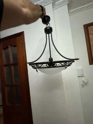 Lámpara de techo metal y cristal