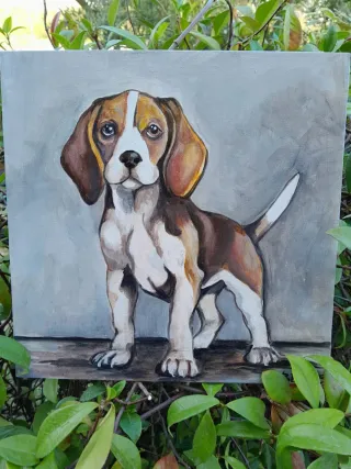 Tela Beagle dipinta a mano