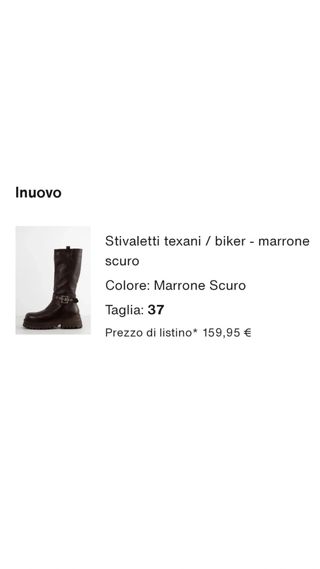 Stivali texani/biker in pelle marrone con fibbia 