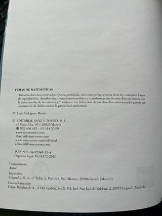 TEMAS DE MATEMATICAS. FUNDAMENTOS MATEMATICOS D...