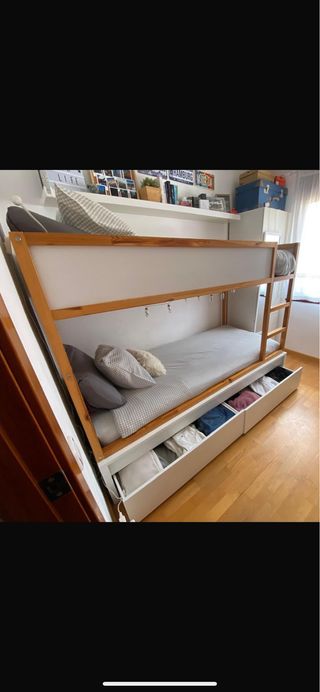 Letti a castello in legno Ikea con contenitore